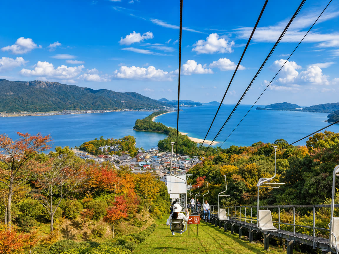 Amanohashidate cable car — flying-dragon view