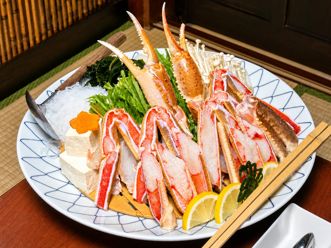 Crab kaiseki cuisine